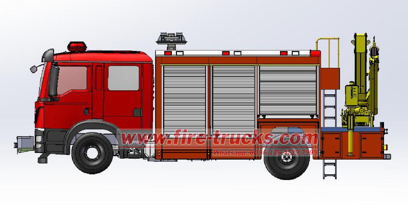 POWERSTAR rescue fire truck 3D drawing POWERSTAR rescue fire truck 3D drawing