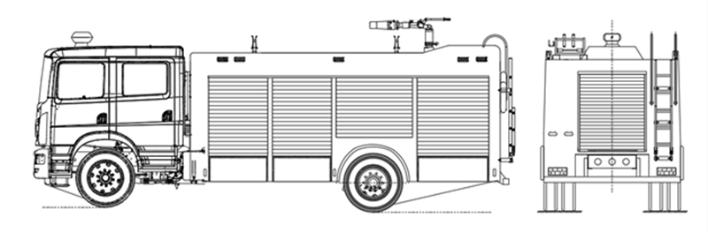 POWERSTAR fire truck foam tanker drawing POWERSTAR fire truck foam tanker drawing