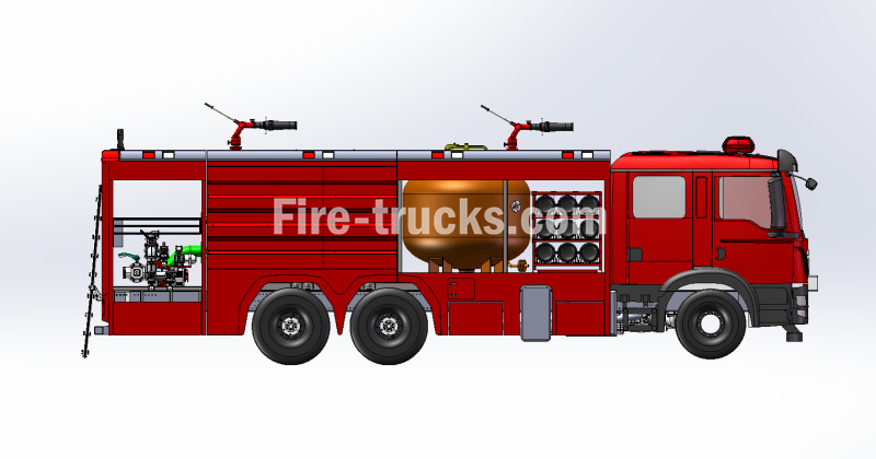 China Dry Chemical Powder Combined Fire Fighting Truck Factory