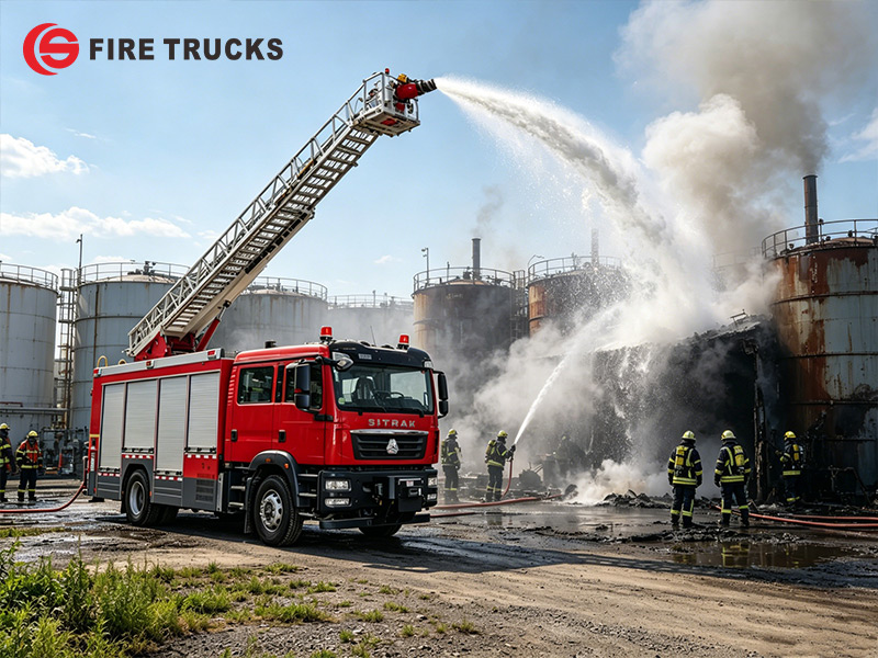 SITRAK HOWO 18M 4X2 industrial foam fire rescue aerial platform truck for sale