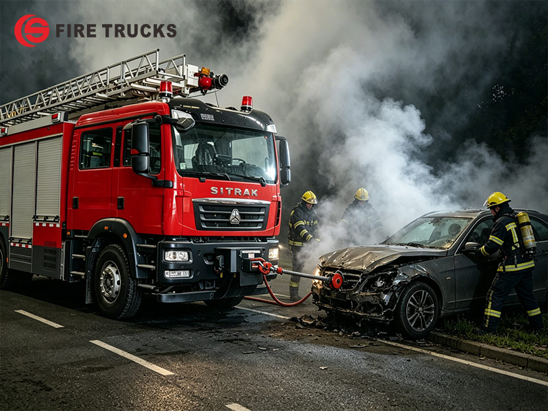 SITRAK HOWO 18M 4X2 foam fire fighting aerial rescue vehicle