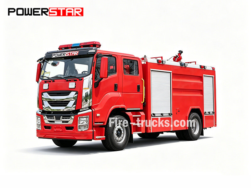 Powerstar Isuzu 4X2 foam fire rescue emergency lighting rescue fire truck Albania