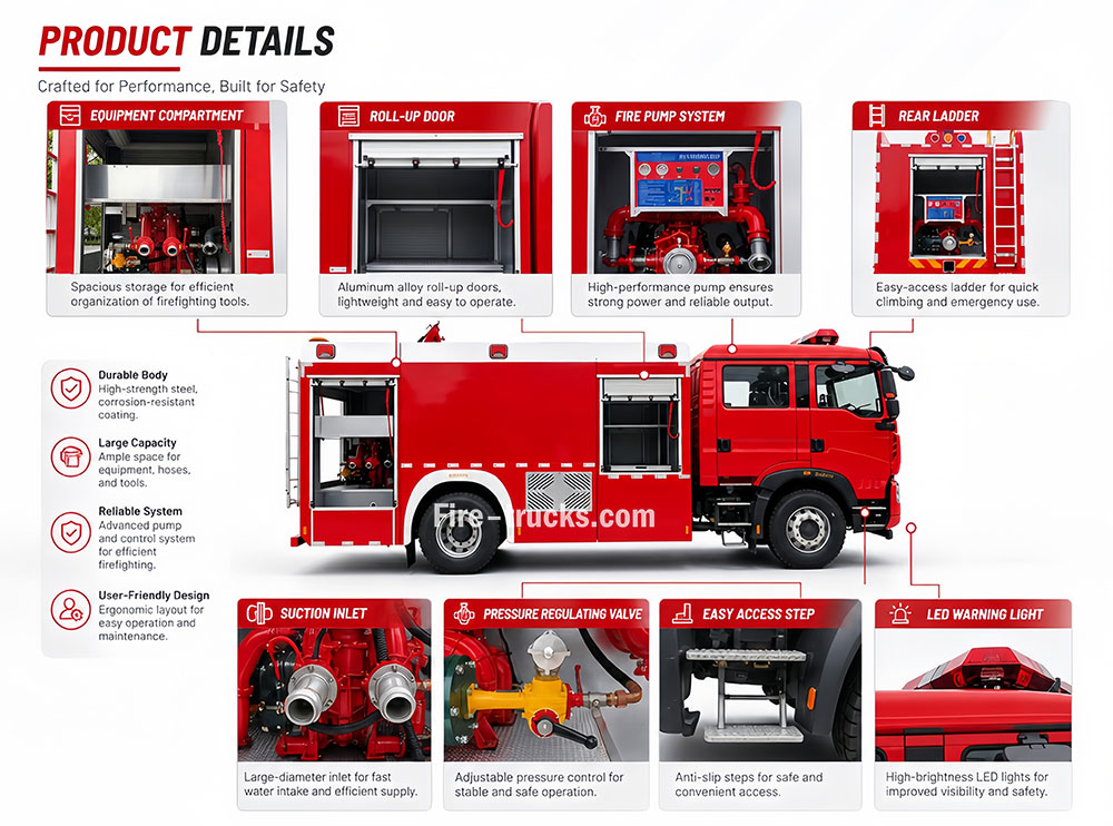 SINOTRUK HOWO TX 4x2 Fire Fighting Vehicle Equipment SINOTRUK HOWO TX 4x2 Fire Fighting Vehicle Equipment
