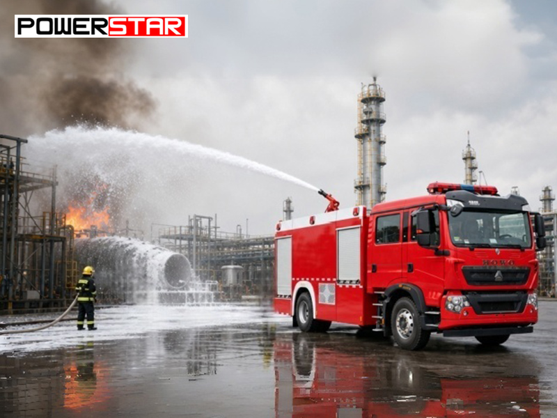 SINOTRUK HOWO TX 4x2 8000L 350 HP Foam Fire Truck for Chemical Plant Fire Suppression