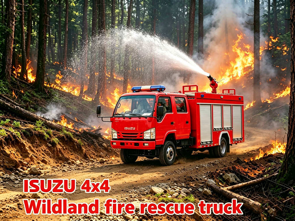 ISUZU 4x4 offroad fire engine for forest fire extinguishing