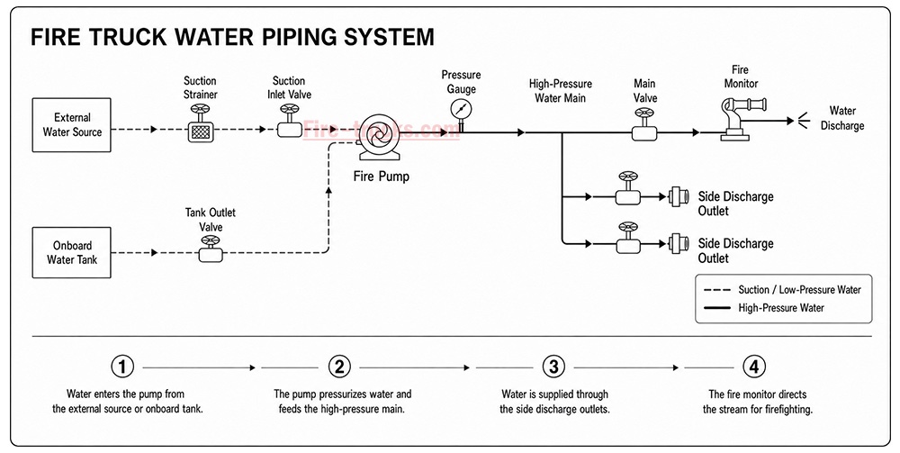 fire truck water system working principle structure diagram fire truck water system working principle structure diagram