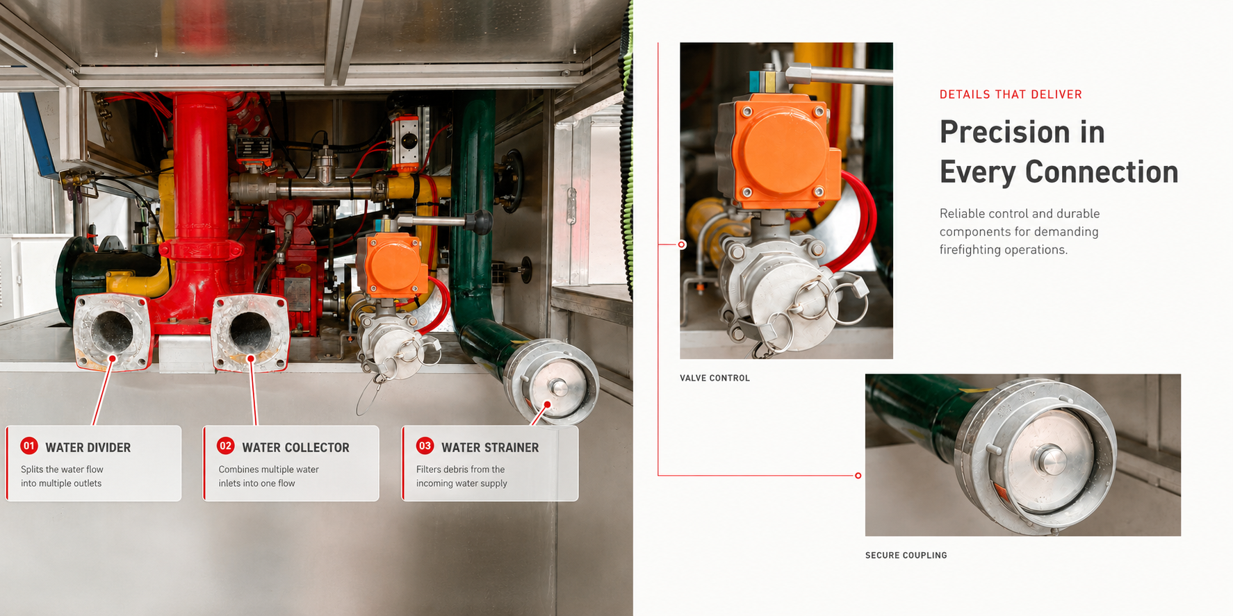fire truck dividing breaching strainer photo fire truck dividing breaching strainer photo