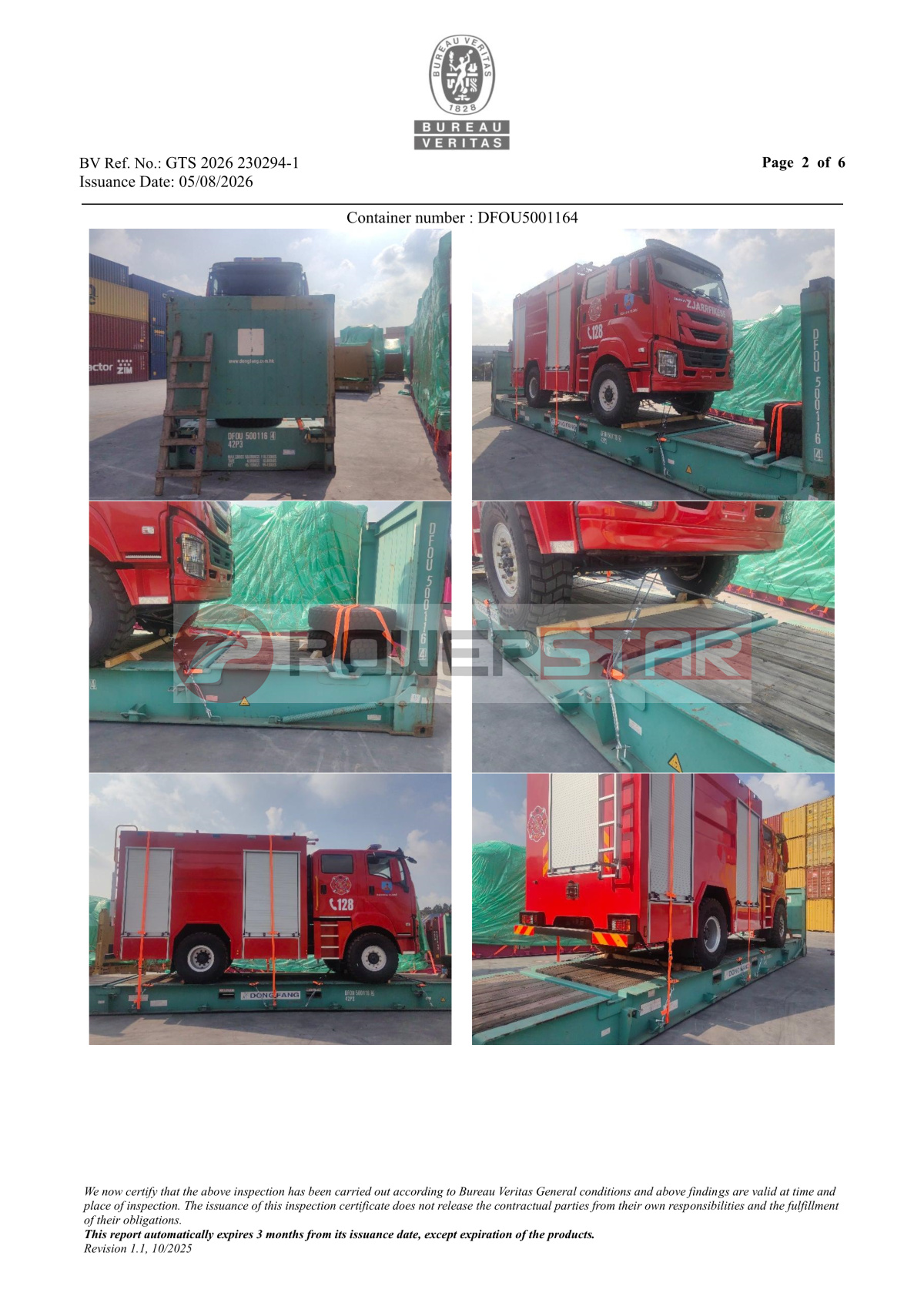 FIRE TRUCKS Lashing and securing inspection survey supervision FIRE TRUCKS Lashing and securing inspection survey supervision