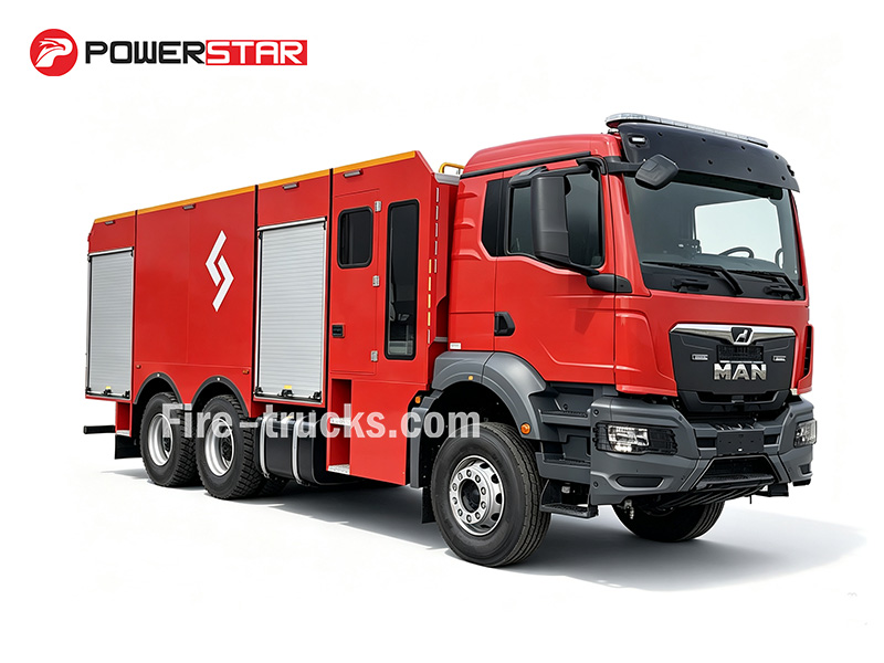 MAN TGS 33.400 6×4 7000L 700L Foam Water Fire Engine for Chemical Plant Fire Suppression Albania