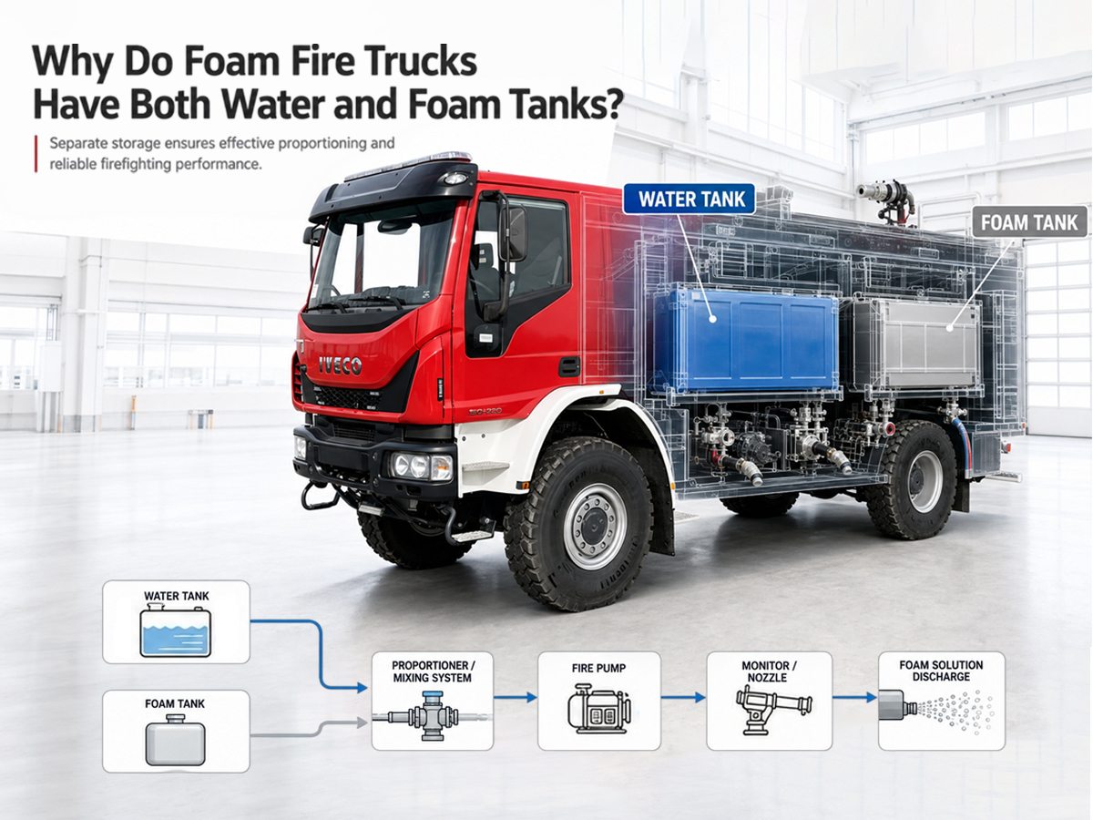 Pourquoi les camions de pompiers à mousse ont-ils à la fois des réservoirs d'eau et de mousse ?