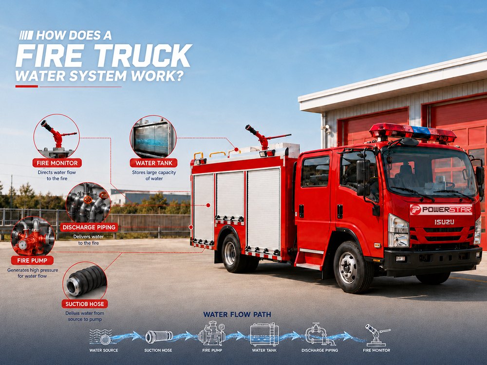 Comment fonctionne le système d'eau d'un camion de pompiers