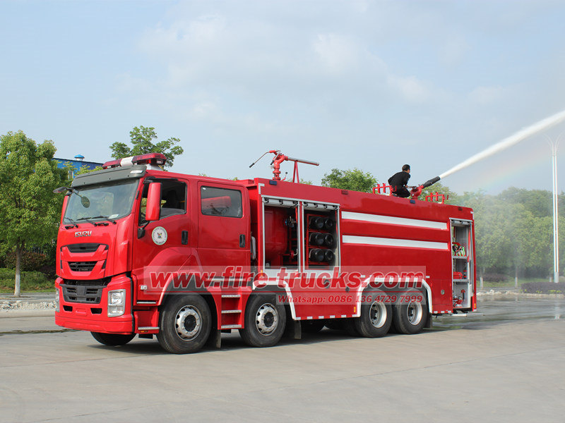 La structure et les fonctions de chaque partie d'un camion de pompiers à poudre ISUZU